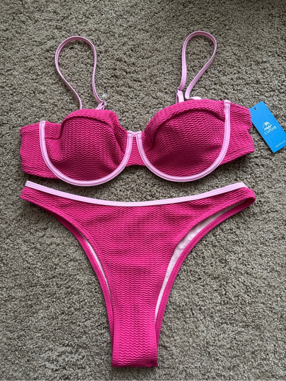 Cupshe Romanticizing Pink Bikini Set - Women Swim - Picture 3 of 3